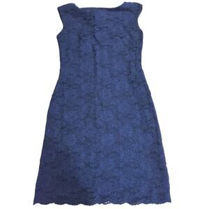 Lauren Ralph Lauren Navy Blue Lace Sheath Dress Women’s Size 8 Cocktail Formal